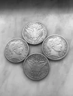 (4) 1911- Barber Half Dollar coins