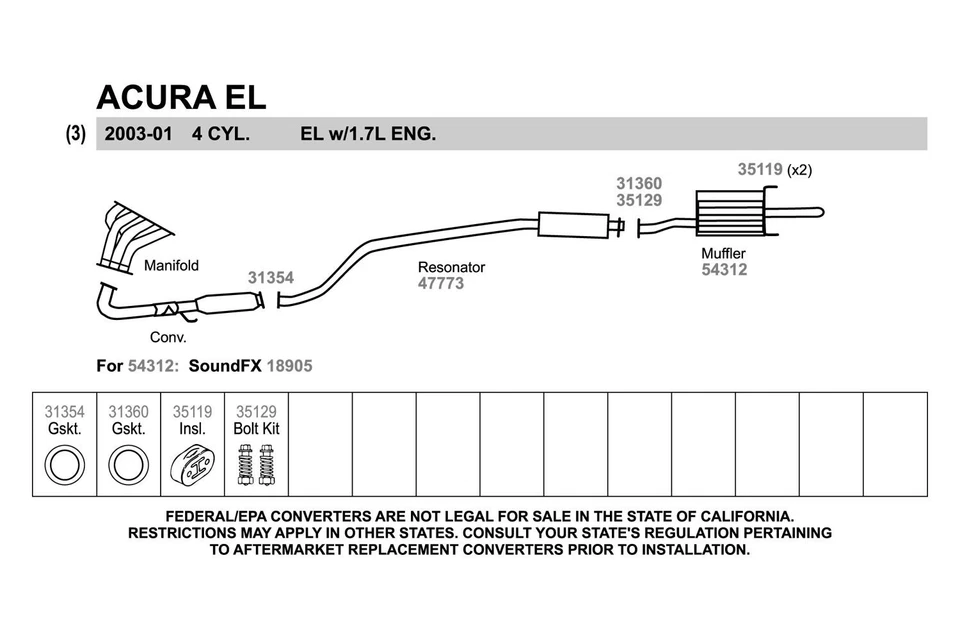 For Honda Civic 2001-2005 Walker 47773 Aluminized Steel Round Resonator Assembly Foto 3 de 3