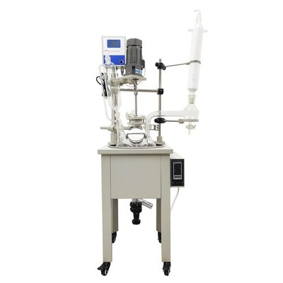 110V 10L Single Layer Glass Reaction Vessel Lab Glass Reactor w/Heating Function
