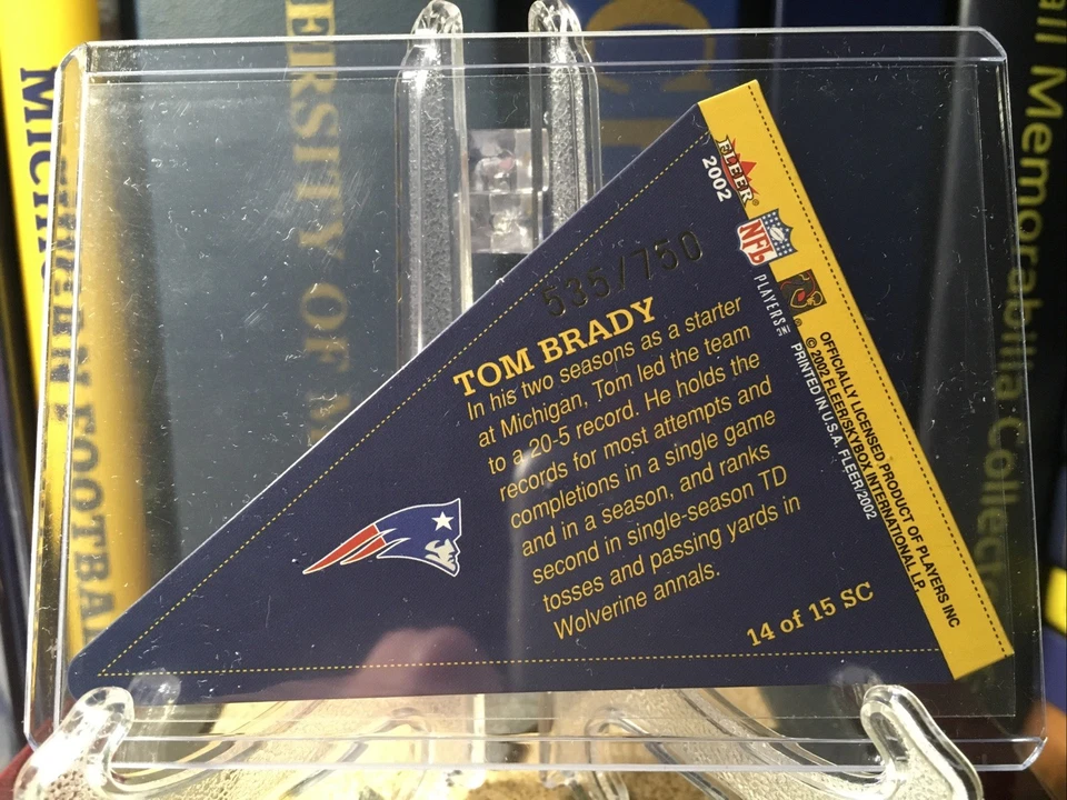 2002 Tom Brady Fleer School Colors (14 Of 15 SC) 535/750 - Image 2 of 2