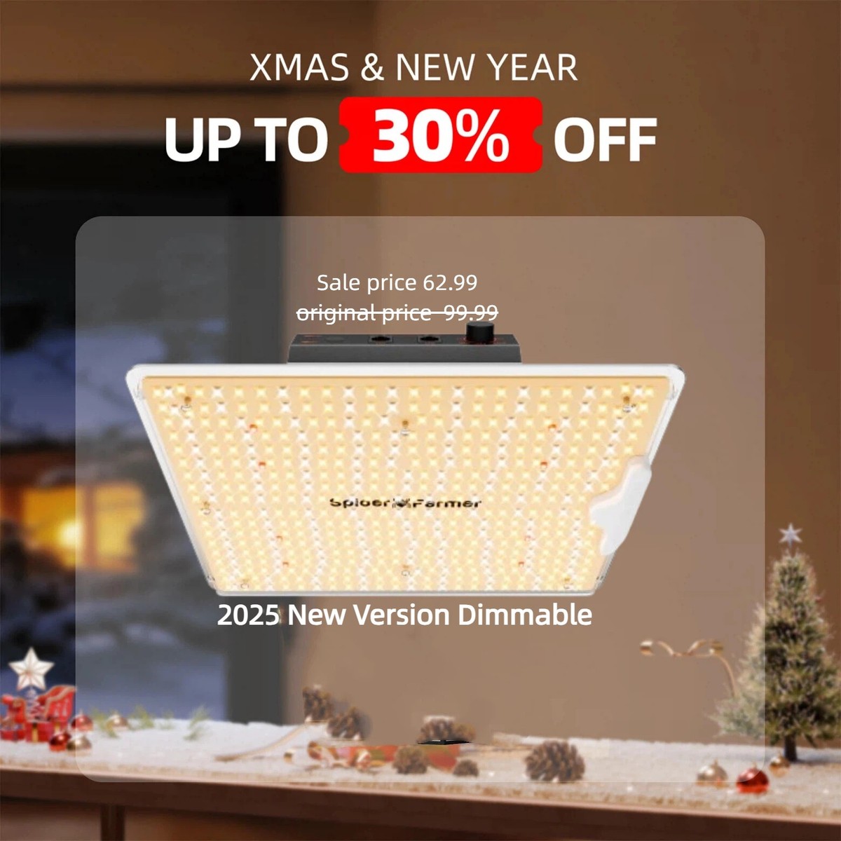 Spider Farmer SF1000D LED Grow Light Dimmable Full Spectrum for