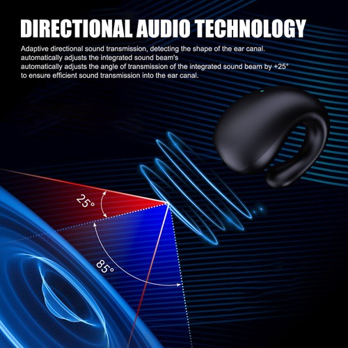 Bluetooth 5.3 Earbuds Sport Headset Earphones Wireless Open Ear Clip Headphones - Picture 6 of 19