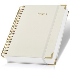 Aesthetic Thick Spiral Notebook Journal For Women in B5 - Linen B5, Beige