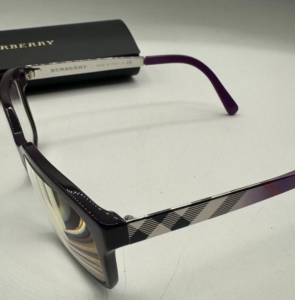 Monturas de gafas Burberry B 2143 3400 53 17 140 púrpura hechas en Italia con estuche Foto 4 de 4