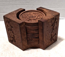 Indian Rosewood - Rustic Wood Coaster Set - H...