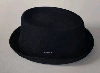 KANGOL BLACK BAMBOO MOWBRAY VINTAGE FEDORA HAT SIZE M NWT