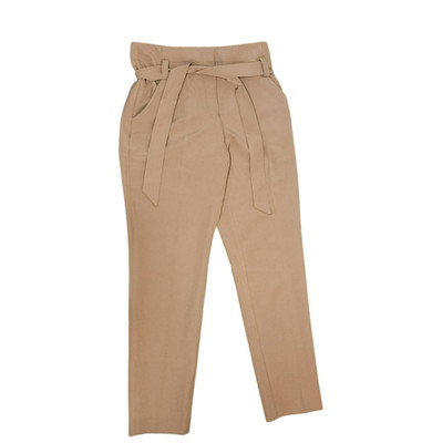 Cooper & Ella Ankle Dress Pants Sz 8 Toasted Coconut w/Belt NWT 40'' Long