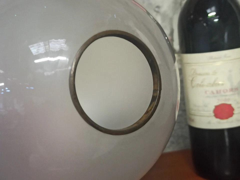 2 globes ancien en verre satiné pour lampe à pétrole - Photo 4/4