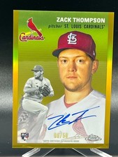 2023 TOPPS CHROME PLATINUM ZACK THOMPSON GOLD REFRACTOR AUTO /50 CARDINALS RC