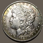 1880 P Morgan Dollar - 90% Silver Coin - XF - AU Details, Never Cleaned (M2)