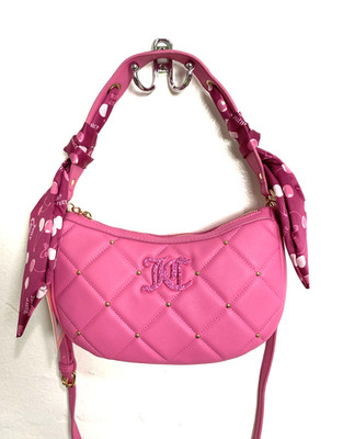 Juicy Couture Shoulder Bag with Scarf Holding The Line COHO Raspberry Hot Pink