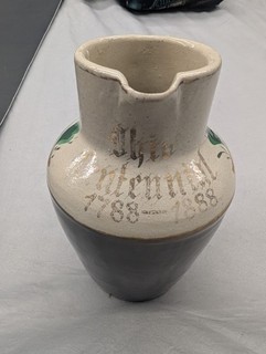 1788 1888 Ohio Centennial Crock Pottery Pitcher Original 1800s Primitive