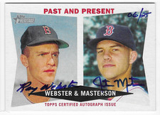 RAY WEBSTER/JUSTIN MASTERSON 2009 TOPPS HERITAGE AUTO AUTOGRAPH CARD #6/25!