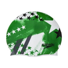 Team Speedo Collection Adult Home Of The Fast Silicone Swim Cap Kelly Green NEW