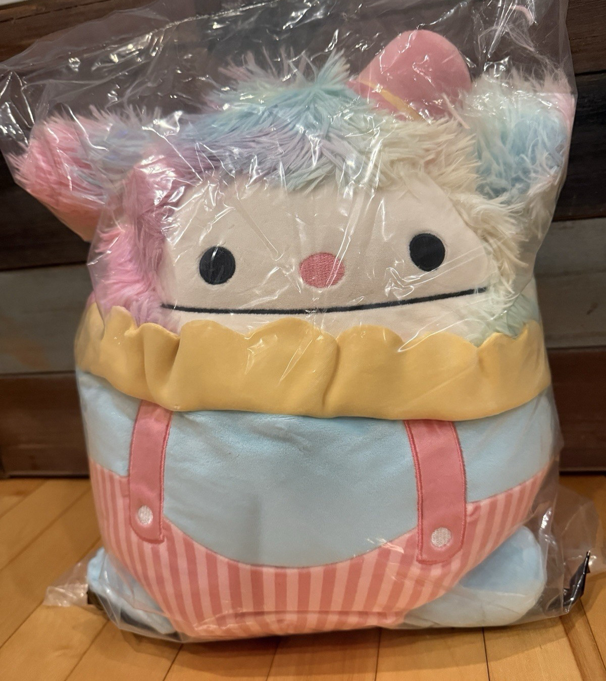 NWT Kellytoy Squishmallows Select Series 12” Zozo Rainbow Bigfoot Clown Plush