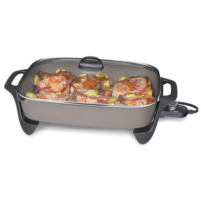 Presto 16'' Ceramic Electric Skillet with Glass Cover - No Import Fees