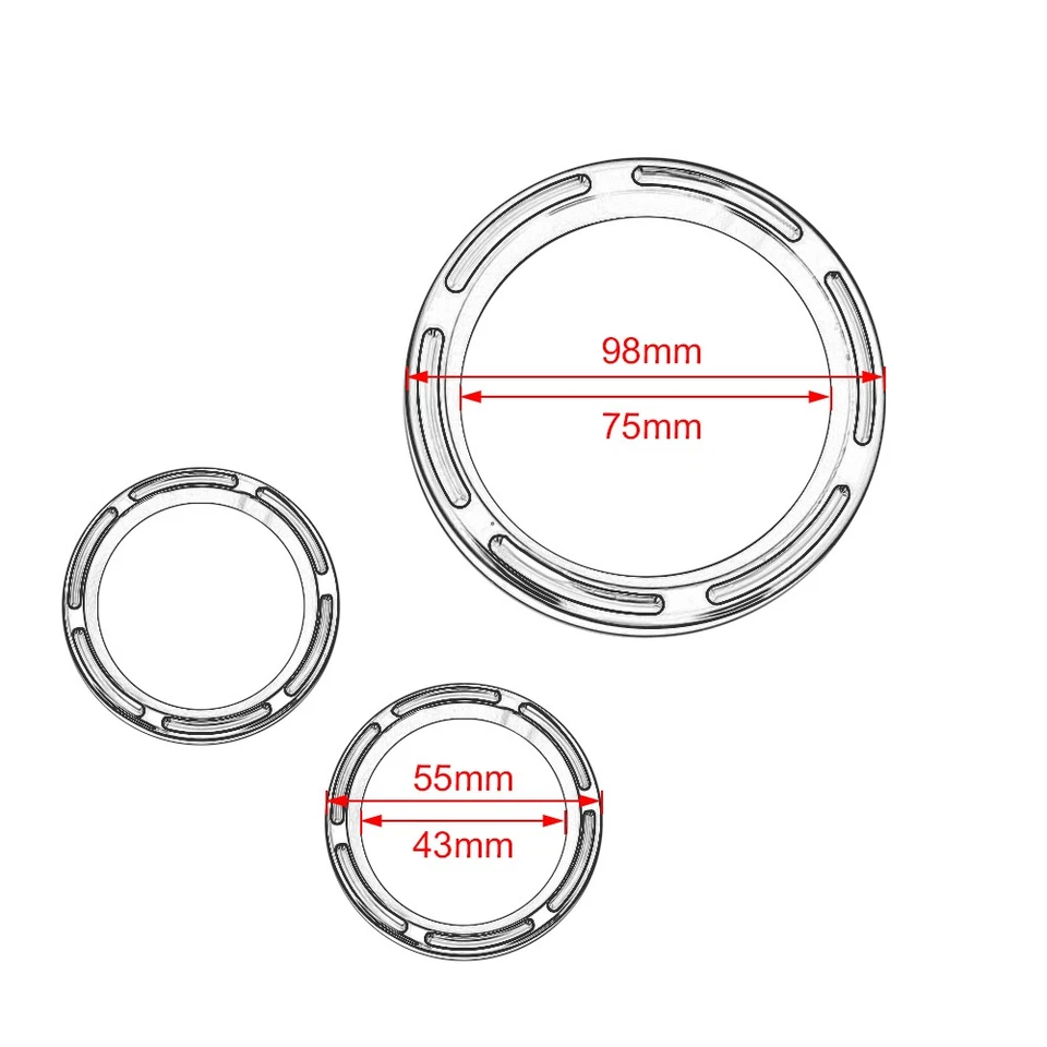 6x Tablero de instrumentos cromado calibre bisel embellecedor cubiertas para 96-13 Harley Street Glide Foto 3 de 4