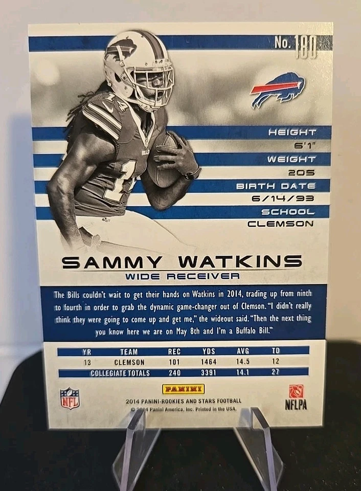 2014 Panini Rookies & Stars - Sammy Watkins #180 Longevity Parallel Foil #/5 - Image 2 of 2
