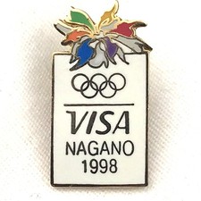 VISA Olympic Sponsor Lapel Pin Multi Color Vintage Collectible Nagano 1998