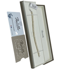 BRACCIALE DI ORO BIANCO 18K PERLE COLTIVATE DI ACQUADOLCE MADE IN ITA UOMO DONNA