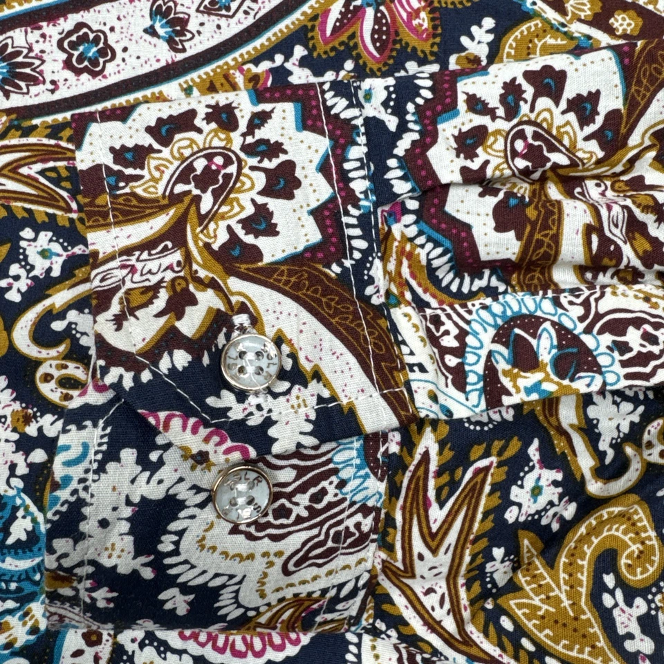 Camisa de vestir SSLR para hombre X-grande de cachemira con botones manga larga estampado por todas partes Foto 2 de 4