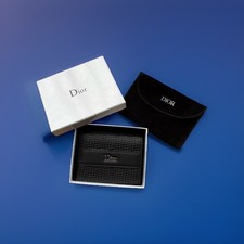 Portafoglio Dior in pelle nera