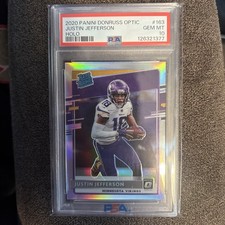 2020 PANINI DONRUSS OPTIC HOLO #163 JUSTIN JEFFERSON ROOKIE RC PSA 10