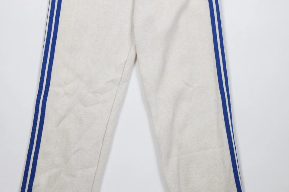Pantalones deportivos vintage años 70 Streetwear niños medianos a rayas en blanco crema EE. UU. Foto 3 de 4