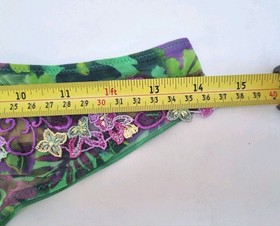 Lise Charmel Thong Ile En Fleur Embroidered Lace Green Multi Floral Size Medium.