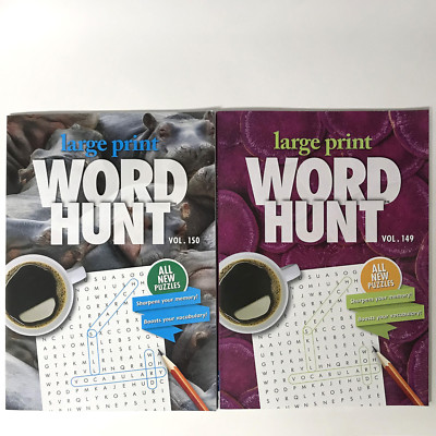 LOT of 2X PaPP LARGE PRINT Word Hunt Search PUZZLE Books, Vol. 149-150 | NEW