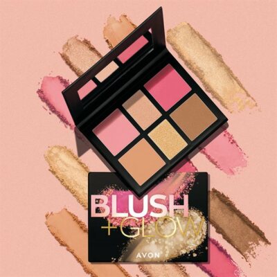 AVON BLUSH & GLOW Rouge Bonzepuder Highlighter Palette NEU
