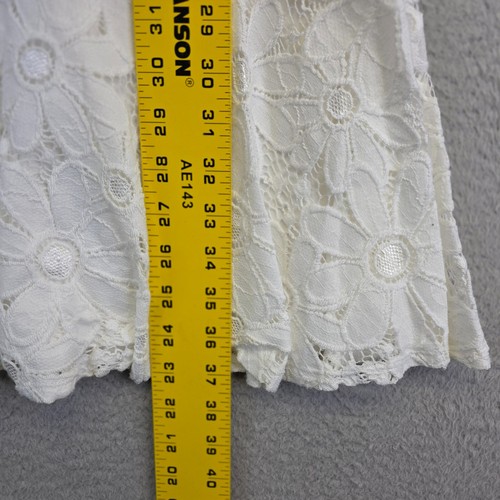 Connected Dress Womens 12 A Line White Floral Overlay Cottagecore Boho Y2K Short - Picture 10 of 13