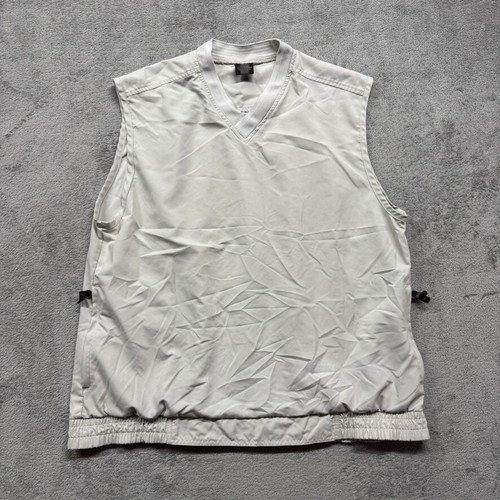 Nike V Neck Windbreaker Golf Vest Mens Large Light Beige Outdoor Activewear