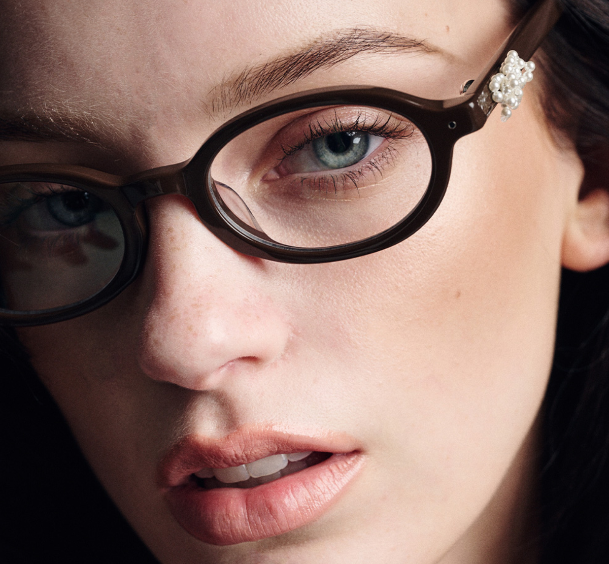 Mardi Mercredi ROUND GLASSES M.O-001_CHOCOLATE / + Pearl