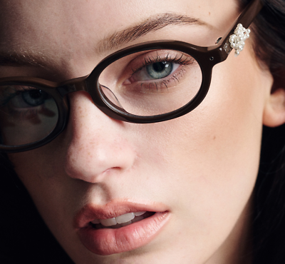 Mardi Mercredi ROUND GLASSES M.O-001_CHOCOLATE / + Pearl