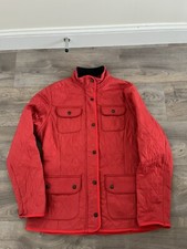 Barbour Morris Utility Ladies Quilted Jacket, Red/black, Uk 12, Worn Once, Slim