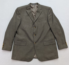 Oscar De La Renta Men's Blazer Jacket Sport Coat Size 46L Beige Woven 3-Button