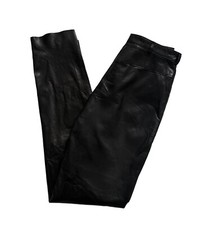 Vakko Black High Waisted Leather Pants Size 8