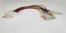 NEW 8" Computer Drive Power Supply Y Splitter Cable 1 to 2 Extension Molex 4 Pin