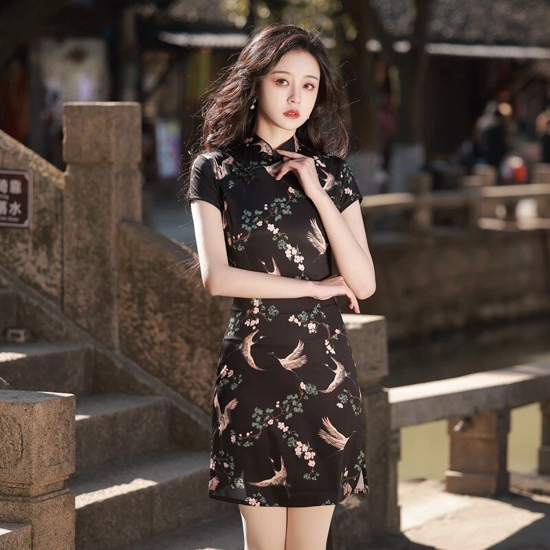 Cheongsam top short dress