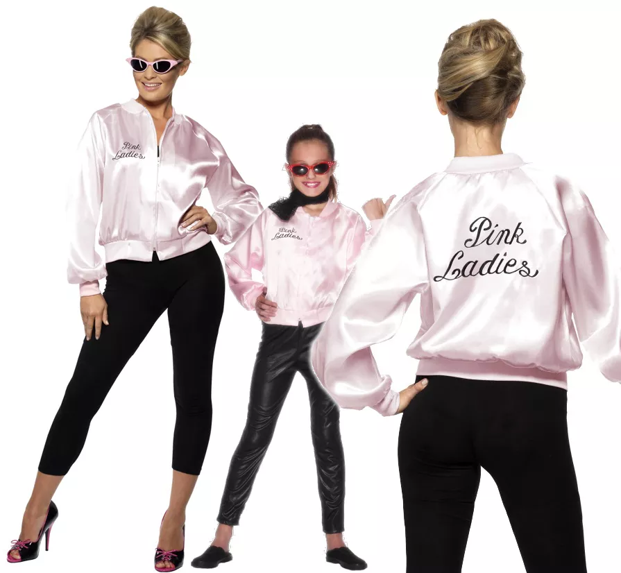 Grease Pink Ladies Jacket Fancy Dress Costume Licenced