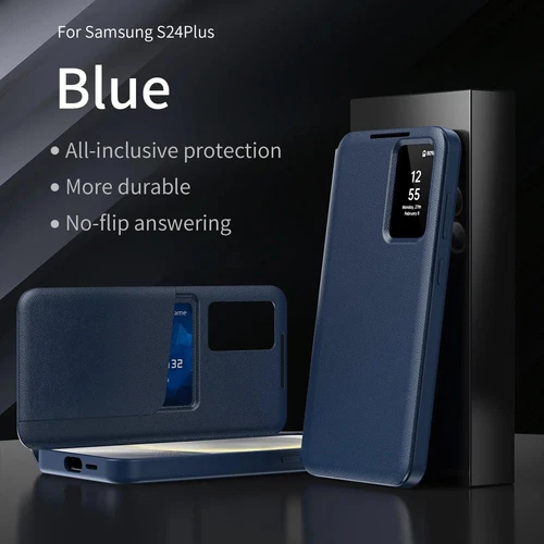 Smart View mit Kartenfach Flip Stoßfest Hülle für Samsung Galaxy S24 Ultra S24* - Bild 5 von 29