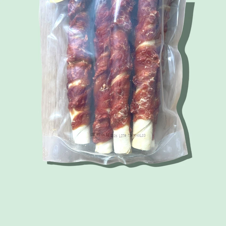 Pet 'n Shape Duck 'n Hide Twist - Golosinas naturales envueltas en cuero crudo para perros, grandes Foto 3 de 3