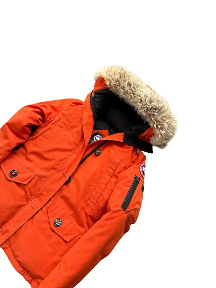Parka Canada Goose para mujer Montebello Heritage extra pequeña XS piel naranja auténtica Foto 4 de 4