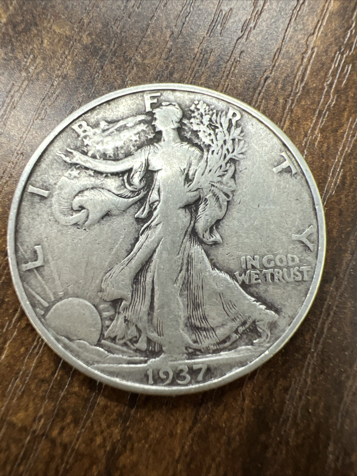 1937 50C Walking Liberty Half Dollar  Actual Coin Look At My Store Please