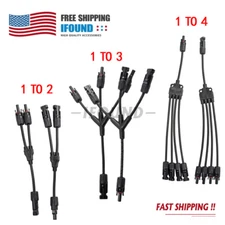 Y Branch Solar Panel Cable Connection Waterproof Adapter Connector Extension