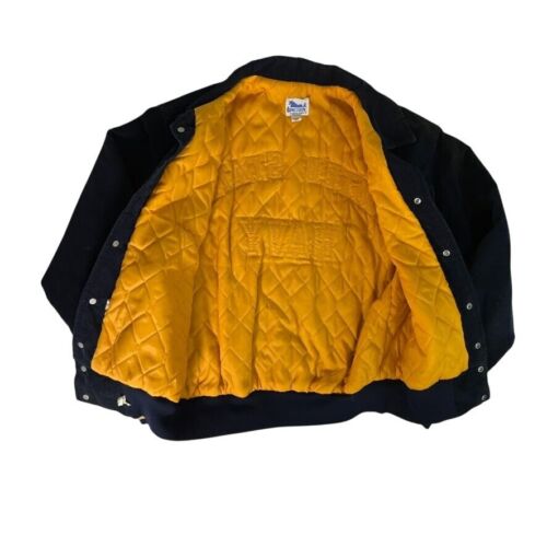 Vintage United States NAVY Corduroy Bomber Jacket on UNICORN Tag Blue Mens LARGE - Picture 3 of 14