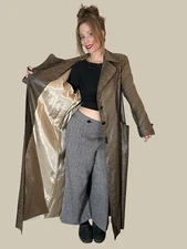 Vintage 90s IC Collection By Connie Full Length Faux Snakeskin Coat Size Large