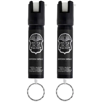 2 PACK Police Magnum pepper spray 3/4oz Keyring GID Safety Security Protection