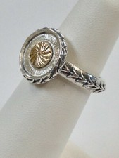 Solid 14kt Yellow Gold and 925 Sterling Silver Ring